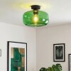 Retro-Deckenleuchte Boza mit bauchigem grünem Glasschirm, ø 28 cm, E27