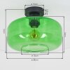 Retro-Deckenleuchte Boza mit bauchigem grünem Glasschirm, ø 28 cm, E27