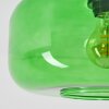 Retro-Deckenleuchte Boza mit bauchigem grünem Glasschirm, ø 28 cm, E27