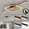 LED Ring-Deckenleuchte Nemil mit diagonalem Lichtstab, CCT 2700 Kelvin warmweiß