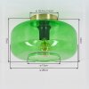 Boza Deckenleuchte mit grünem Glasschirm Ø 28 cm im Vintage-Stil, Gold