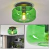 Moderne runde Deckenleuchte Boza mit grünem Glasschirm, ø 28 cm, E27