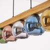 Koyoto Holzstab Leuchte Pendelleuchte, bunte Glaskugeln ø 15 cm, Länge 95 cm