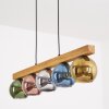 Koyoto Holzstab Leuchte Pendelleuchte, bunte Glaskugeln ø 15 cm, Länge 95 cm