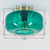 Kugel-Deckenleuchte Boza mit grünem Retro-Glasschirm, ø 28 cm, E27-Fassung