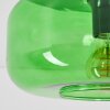 Retro-Deckenleuchte Boza mit bauchig gewölbtem grünem Glasschirm, ø 28 cm, E27