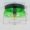 Boza runde Deckenleuchte mit grünem Glasschirm ø 28 cm, Retro Vintage