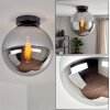 Gastor Rauchglas Deckenleuchte Kugel Ø 25 cm, E27 Glas-Deckenlampe modern
