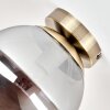 Retro-Kugelleuchte Gastor mit rundem rauchfarbenem Glasschirm, ø 20 cm