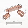 LED Deckenspot Lemak mit zwei bronzefarbenen, dreh- und schwenkbaren Spotköpfen