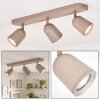 Lemak LED Spotleiste 3-flammig beige, moderne sandfarbene Metall-Spots schwenkbar