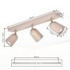 Lemak LED Spotleiste 3-flammig beige, moderne sandfarbene Metall-Spots schwenkbar