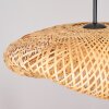 Bauro Bambus Pendelleuchte, gewölbter naturfarbener Bambusschirm, Länge 50 cm