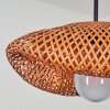 Bauro Bambus Hängeleuchte mit naturbraunem Geflecht-Schirm, E27, Länge 40 cm