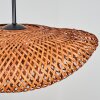 Bauro Bambus Hängeleuchte mit naturbraunem Geflecht-Schirm, E27, Länge 40 cm