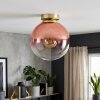 Gastor Deckenlampe mit klar-kupferfarbener Glaskugel, ø 25 cm, Retro-Vintage