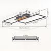 Flache LED Deckenleuchte Velani mit Rahmen und Holzlamellen, 3000 Kelvin warmweiß