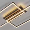 Velani LED Deckenleuchte mit naturfarbenem Holz, rechteckige Wohnzimmerlampe