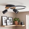 Velani LED Deckenleuchte Holz-Metall, naturfarbene Basis, 2 verstellbare Spots