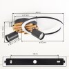 Velani LED Deckenleuchte Holz-Metall, naturfarbene Basis, 2 verstellbare Spots