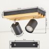 Velani schwenkbarer LED Deckenspot aus Holz und Metall, 2-flammig, GU10