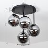 Gastor 4-flammige Deckenleuchte Rauchglas Kugel mit E14 Fassung für Wohnzimmer