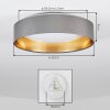 Kavon LED Deckenleuchte mit beige-goldfarbenem Stoffschirm, Ø 32 cm, rund