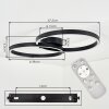 Narok LED Deckenleuchte im Ringdesign dimmbar mit Fernbedienung, Metall, 2400 Lumen