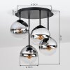Moderne Kugelleuchte Gastor mit vier klaren und rauchfarbenen Glasschirmen ø 15 cm