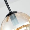 Moderne Kugel-Deckenleuchte Gastor mit 4 Glasschirmen in Bernsteinfarben und Klar, Cluster