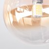 Kugelleuchte Chehalis, 4 bernsteinfarben-klare Glasschirme im Cluster, ø 12 cm