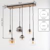 Koyoto 6-flammige Pendelleuchte Holz mit Glas-Kugelschirmen ø 15/20 cm