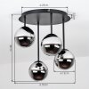 Chehalis Rauchglas Kugel-Deckenleuchte, 4-flammig, G9, Glaskugeln ø 12 cm