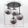Chehalis Deckenleuchte Rauchglas Kugel, 4-flammig mit G9 Glasschirmen Ø 15 cm