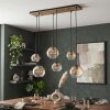 Koyoto Pendelleuchte für Esstisch, 6-flammig, Glasschirme Ø 15/20 cm, Bernstein-Klar