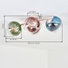 Moderne sandfarbene Cluster-Deckenleuchte Koyoto mit 4 bunten Glasschirmen an Auslegern