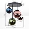 Chehalis Kugel-Deckenleuchte mit bunten Glasschirmen, 4-flammig, G9, Ø 38 cm