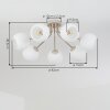 Koyoto 7-flammige Kugel-Deckenleuchte mit weißen Glasschirmen, Ø 82 cm