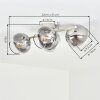 Koyoto Deckenleuchte Rauchglas Kugel Ø 15 cm, 4-flammig, sandfarbenes Metall