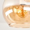 Koyoto Deckenleuchte mit bernsteinfarbenem Glasschirm, 5-flammige Kugellampe