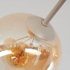 Koyoto Kugel-Deckenleuchte 7-flammig, bernsteinfarbener Glasschirm, E14