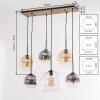 Koyoto 6-flammige Kugel-Pendelleuchte mit mehrfarbigen Glasschirmen ø 20-30 cm