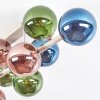 Cluster-Deckenleuchte Gastor mit zehn bunten modernen Glasschirmen, E14