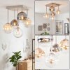 Gastor Retro Glaskugel-Deckenleuchte mit mehrfarbigen Glasschirmen, 5-flammig