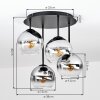 Koyoto Deckenleuchte Rauchglas Kugel, 4-flammig, E14, runde Glasschirme