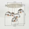 Gastor Glaskugel-Deckenleuchte mit Rauchglas, 5-flammig, sandfarben, Ø 45 cm