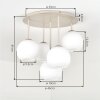 Koyoto Deckenleuchte Kugel aus Glas, 5-flammig, weißer Glasschirm ø 15 cm