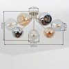 Koyoto Kugel-Deckenleuchte 7-flammig, mehrfarbige Glasschirme Ø 15 cm