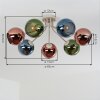 Koyoto Sputnik Deckenleuchte, 7-flammige Kugelleuchte mit bunten Glasschirmen