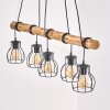 Gondo Holzstab Leuchte Pendelleuchte aus Eukalyptusholz mit Metallkäfig-Schirmen